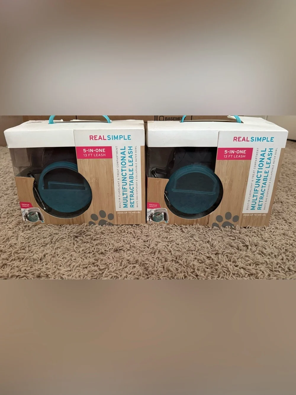 T.J.Maxx Real Simple Multifunctional Retractable Leash Teal (Set of 2)